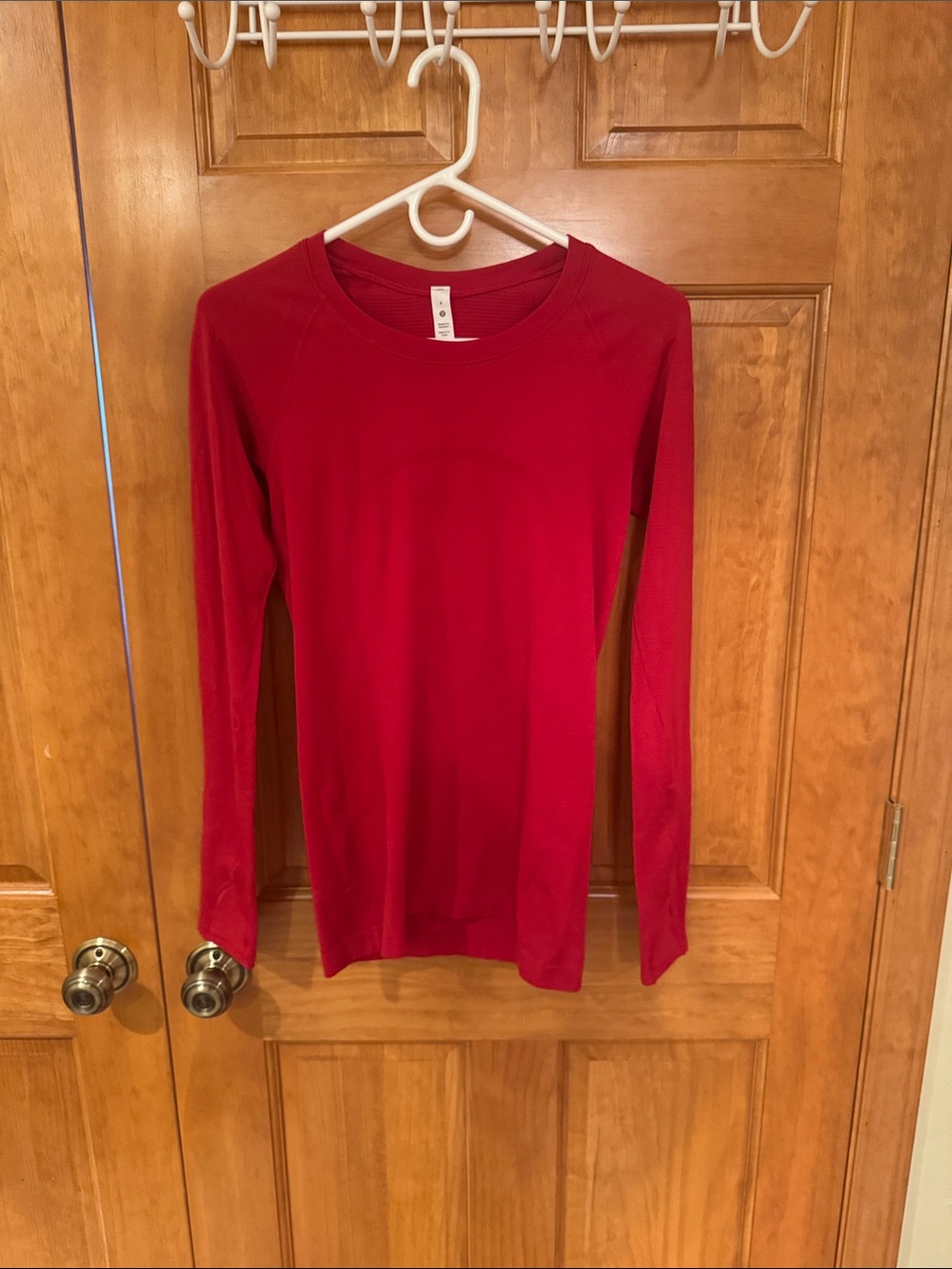 lululemon athletica Red Long Sleeve Crewneck Top